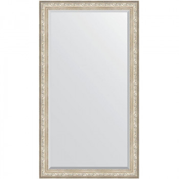 Зеркало настенное Evoform Exclusive Floor 205х115 BY 6176 с фацетом в багетной раме Виньетка серебро 109 мм