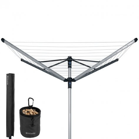 Brabantia Lift-O-Matic Advance 100222 сушилка для белья вращающаяся с регулируемой высотой, с четырьмя направляющими, серебро