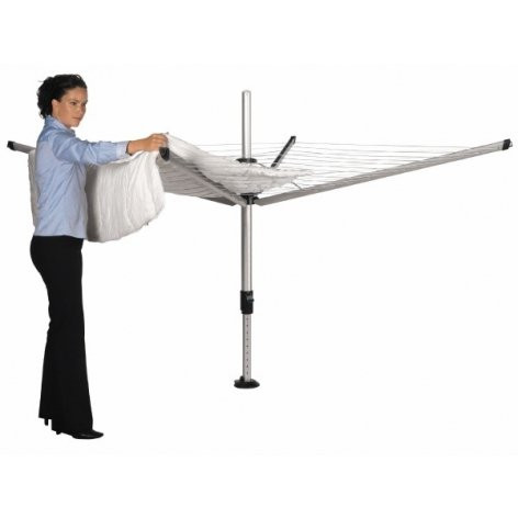 Brabantia Lift-O-Matic Advance 100222 сушилка для белья вращающаяся с регулируемой высотой, с четырьмя направляющими, серебро