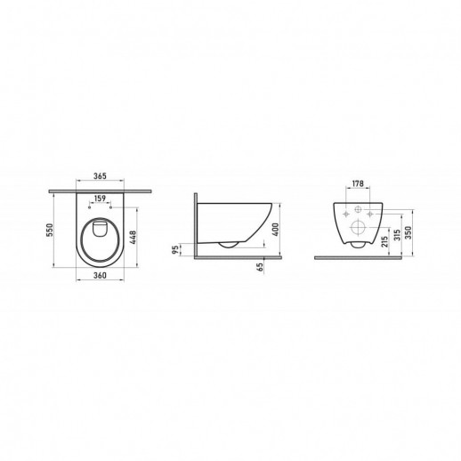 Унитаз BERGES подвесной PUMA XL Rimless 55 см, сиденье дюропласт Toma Slim SO, микролифт, быстросьем