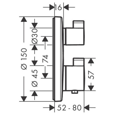 Термостат для ванны Hansgrohe Ecostat S 15758670 (черный матовый)