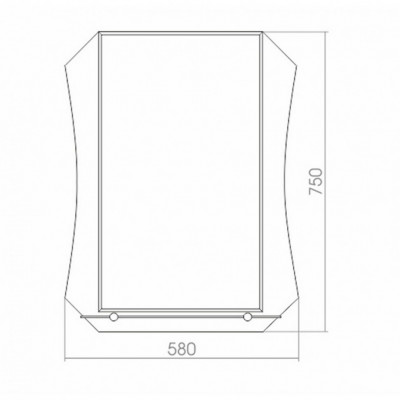 Зеркало асимметричное MIXLINE Тоскана 580х750 с полкой (537409)