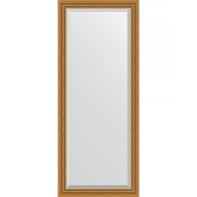 Зеркало настенное Evoform Exclusive 153х63 BY 3561 с фацетом в багетной раме Состаренное золото с плетением 70 мм