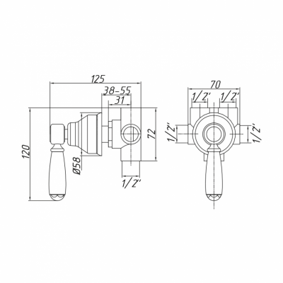MIGLIORE Ricambi 18141 переключатель 3-х позиционный, золото