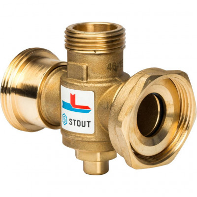 Термостатический смесительный клапан G 1 1/2M-G 1 1/2F-G 1 M 70°С STOUT (SVM-0050-327008)