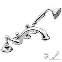 Nicolazzi Classica 1404 CR 78 смеситель на борт ванны, хром/ручки P.Mont Blanc