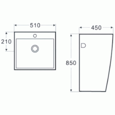 Раковина WeltWasser Gelbach 007 GL-WT 51 10000003762 белый квадратная