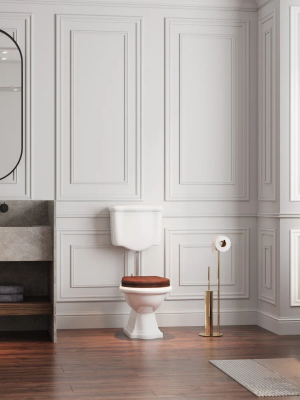 Стойка напольная с держателями для ершика, бумаги и крючок Sanartec 192855Go, золото