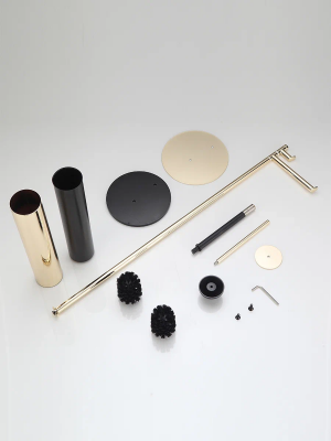 Стойка напольная с держателями для ершика, бумаги и крючок Sanartec 192855Go, золото