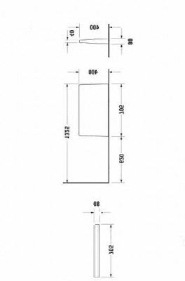 Перегородка для писсуара Duravit Starck 3 белая керамическая 70.5 см, Германия