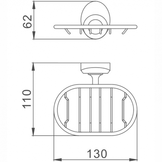 Мыльница Haiba HB1602-1 (латунь) хром