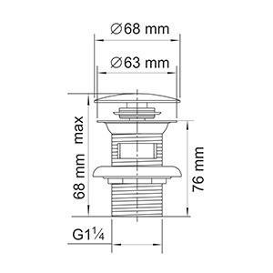 WasserKRAFT A046 донный клапан Push-up, светлая бронза