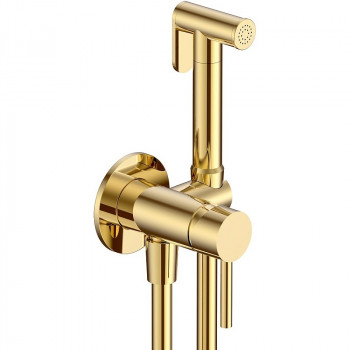 Гигиенический душ со смесителем AQUAme Siena AQM6217GG золото глянцевое
