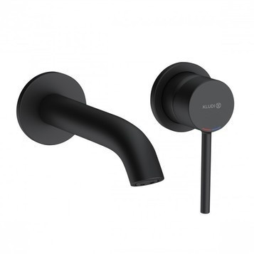 Смеситель для раковины (настенный) KLUDI BOZZ черный матовый 382443976
