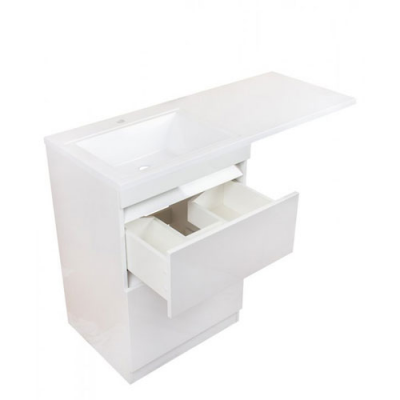 Тумба Style Line Даллас 120 L с раковиной над стиральной машиной, белая