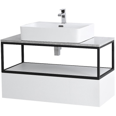 Консоль под раковину Cezares Cadro 100 CADRO-100/46/30-1C-SO-MET-ST черная матовая подвесная