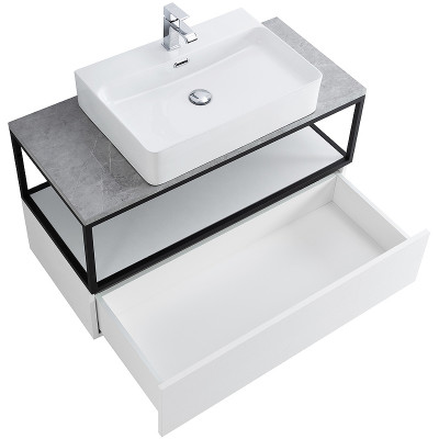 Консоль под раковину Cezares Cadro 100 CADRO-100/46/30-1C-SO-MET-ST черная матовая подвесная