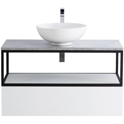 Консоль под раковину Cezares Cadro 100 CADRO-100/46/30-1C-SO-MET-ST черная матовая подвесная