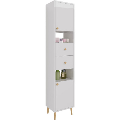 Шкаф-пенал в ванную Dreja Luno 35 R 99.2004 белый глянец