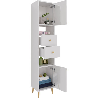 Шкаф-пенал в ванную Dreja Luno 35 R 99.2004 белый глянец
