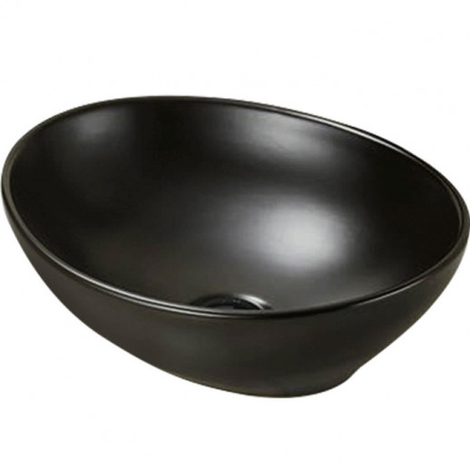 Раковина SantiLine 41 SL-1016MB Черная матовая Накладная Овальная