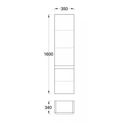 Шкаф пенал в ванную Veedi Prestige 35 PRS000P-R подвесной белый