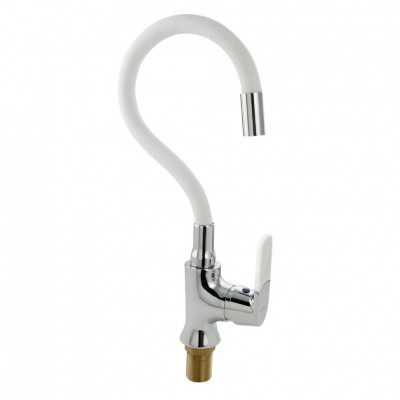 GFmark - кухонный смеситель шаровый, с гибким изливом, серый, 4103