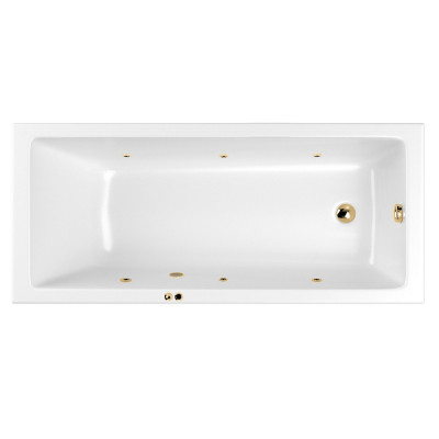 Ванна прямоугольная с гидромассажем WHITECROSS Wave 180x80 "SOFT" золото (0101.180080.100.SOFT.GL)
