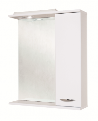 Зеркальный шкафчик Onika Ника 60 белый, правый, с подсветкой (206016)