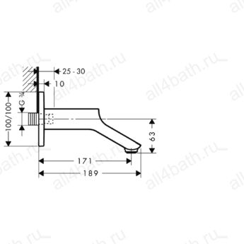Axor Urquiola 11430000 излив на ванну