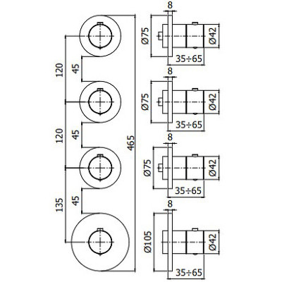 Смеситель для душа Paffoni Modular Box MDE019NO с термостатом черный матовый встраиваемый