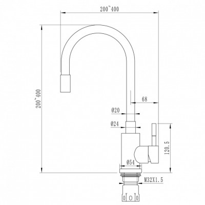 Смеситель для кухни 35k MIXLINE MLSS-0325 БЕЛЫЙ гибкий силиконовый излив белый (542379)