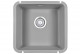 Кухонная мойка GRANULA (3801, алюминиум) кварц 1 чаша прямоугольная 45,5х43,5  (3801, АЛЮМИНИУМ)