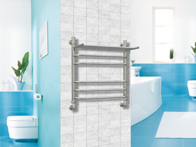 Водяной полотенцесушитель Акванерж Трапеция групповая с полкой 600x600 (04-01-6060)