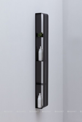 Полка для ванной Aquanet Магнум 15x130 черная матовая, вертикальная (00302227)