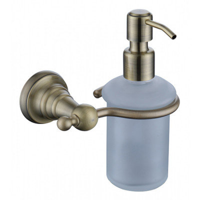 Дозатор для жидкого мыла настенный стекло бронза (латунь) (KH-4210)