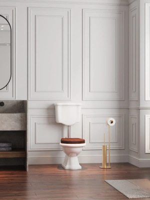 Стойка напольная с держателями для ершика, бумаги и крючок Sanartec 192855GoM, матовое золото