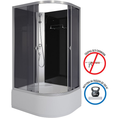 Душевая кабина Niagara Eco 110x80 R E110/80/40L/TN/BK асимметричная