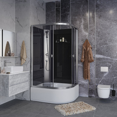 Душевая кабина Niagara Eco 110x80 R E110/80/40L/TN/BK асимметричная