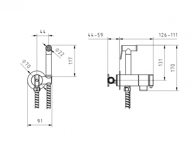 Migliore Fortis 31558 гигиенический душ с термостатом, золото