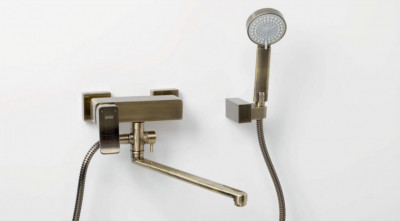 WasserKRAFT Exter 1602L cмеситель для ванны с длинным изливом, светлая бронза