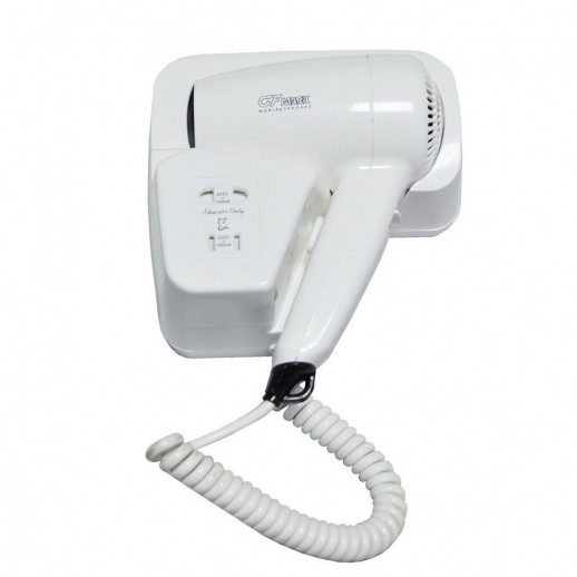 GFmark 6810 фен для волос настенный с розеткой, белый