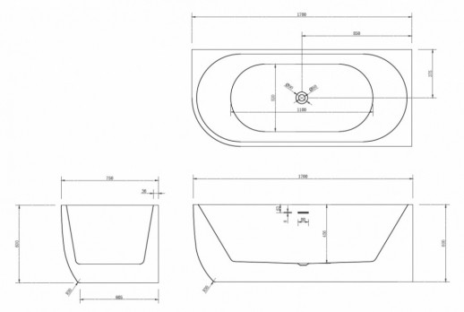 Акриловая ванна ABBER AB9315 R