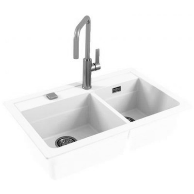 Мойка для кухни Alveus Granital Atrox 50 Arctic G11 790x500 1131997 белая ис-ный гранит прямоугольная