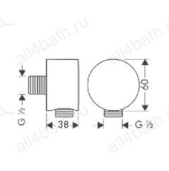 Axor 27451000 шланговое подсоединение 1/2"