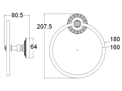 Zorg Antic AZR 11 BR полотенцедержатель кольцо, бронза