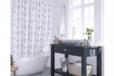 Шторка для ванной FIXSEN LAGUNA (FX-1501A), цвет серый