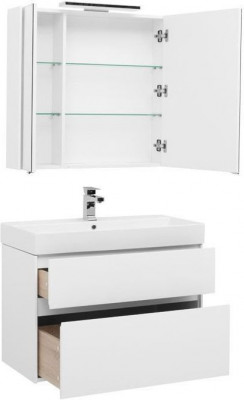 Мебель для ванной Aquanet Бруклин 85 белый напольная/подвесная (00207801)