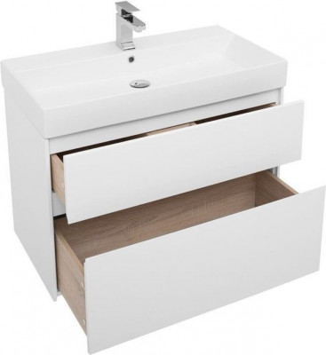 Мебель для ванной Aquanet Бруклин 85 белый напольная/подвесная (00207801)