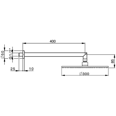 Верхний душ Cisal Shower DS01362040 черный матовый